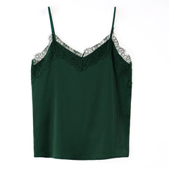 Eyelash Lace Camisole Women's Silk Satin Top