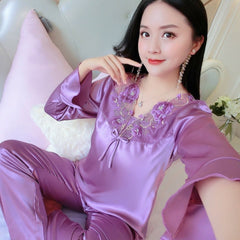 Fashion Personalized Silk Women's Pajama Suit