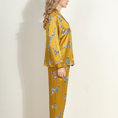 Ladies Mulberry Silk Pajamas Silk Printed Homewear