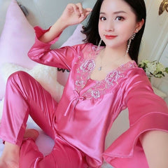 Fashion Personalized Silk Women's Pajama Suit