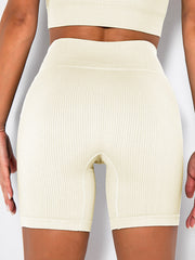 Workout Sets For Women 2 Piece Seamless Ribbed Crop Tank High Waist Shorts Yoga Outfits