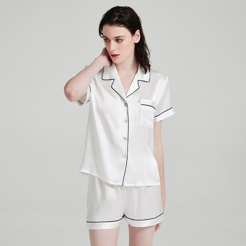 Women's Silk Short Sleeved Shorts Pajama Suit