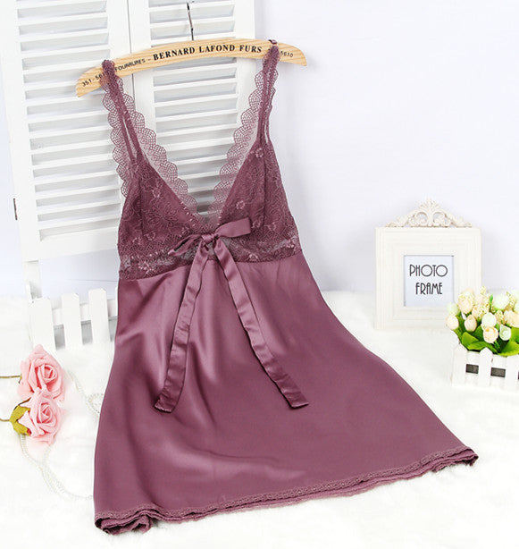 New pajamas simulation silk nightdress