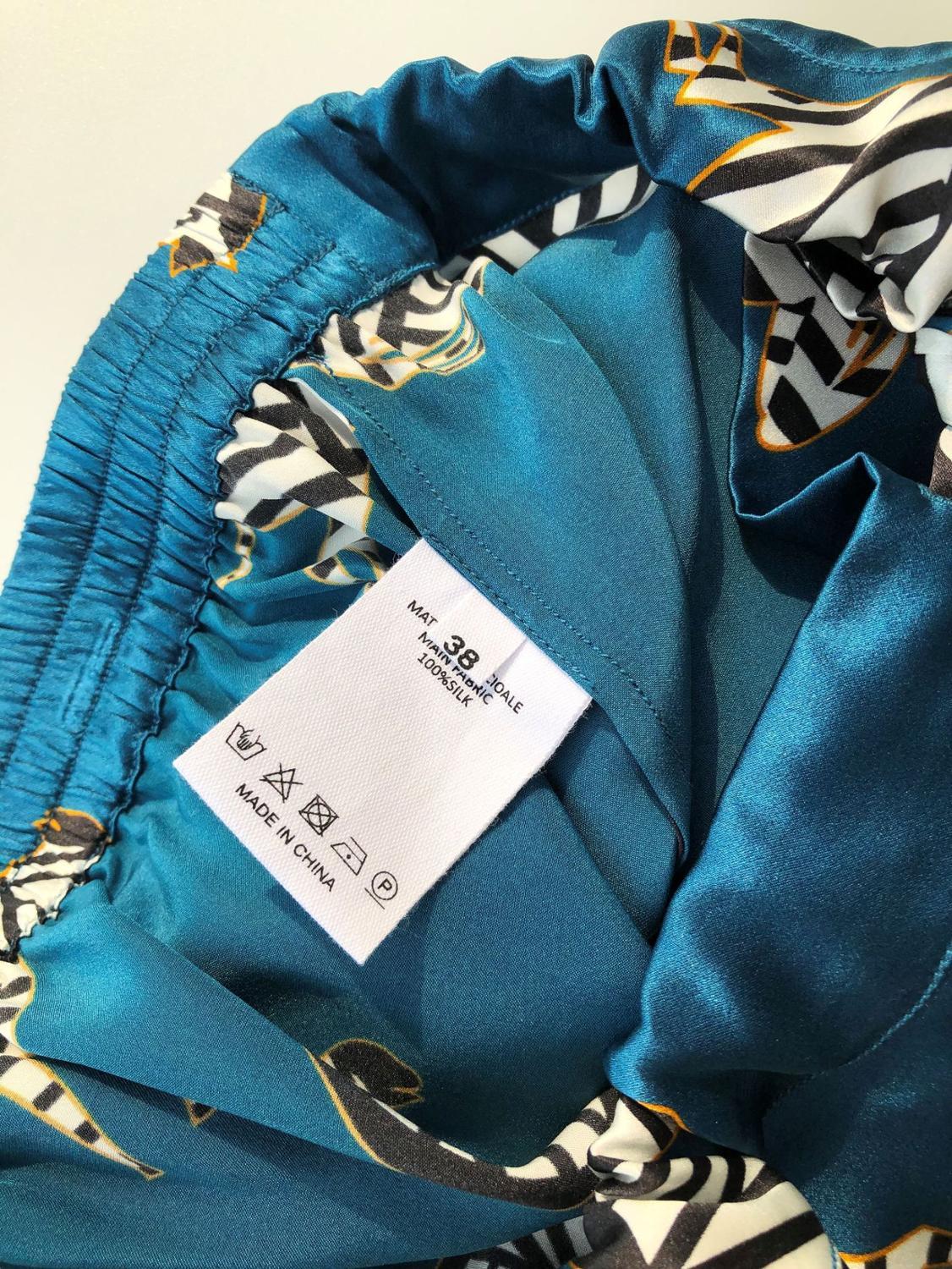 Pajama silk top shorts trousers