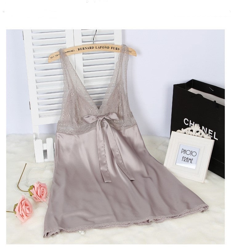 New pajamas simulation silk nightdress