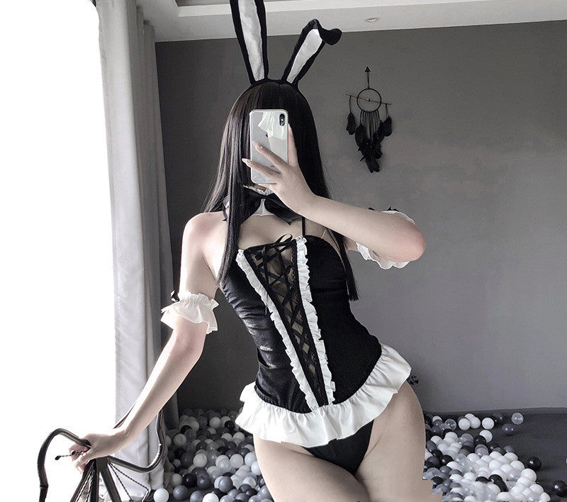 Women Lingerie Cute Bunny Girl Uniform Suit Sexy One-piece Skirt