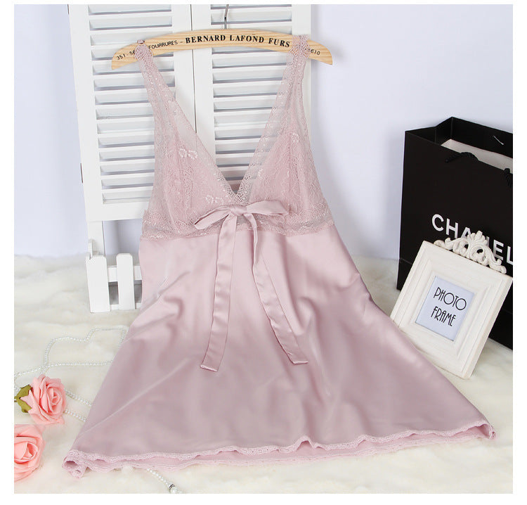 New pajamas simulation silk nightdress