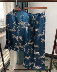 Pajama silk top shorts trousers