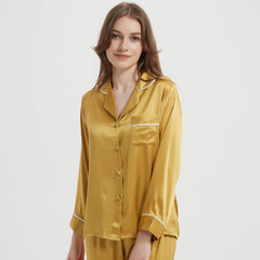Pajamas Two-piece Homewear Long Sleeve Silk Women