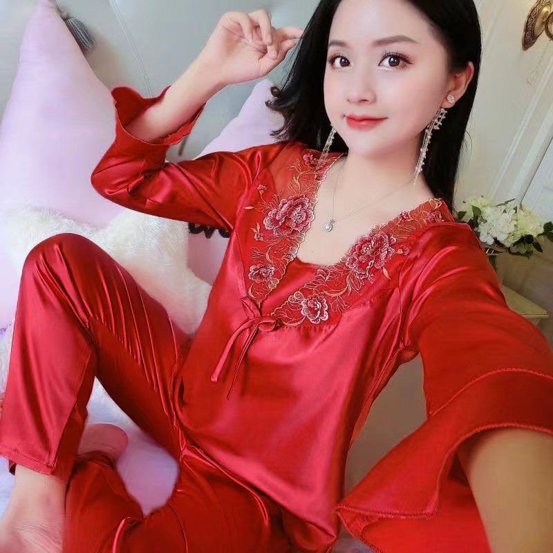 Fashion Personalized Silk Women's Pajama Suit