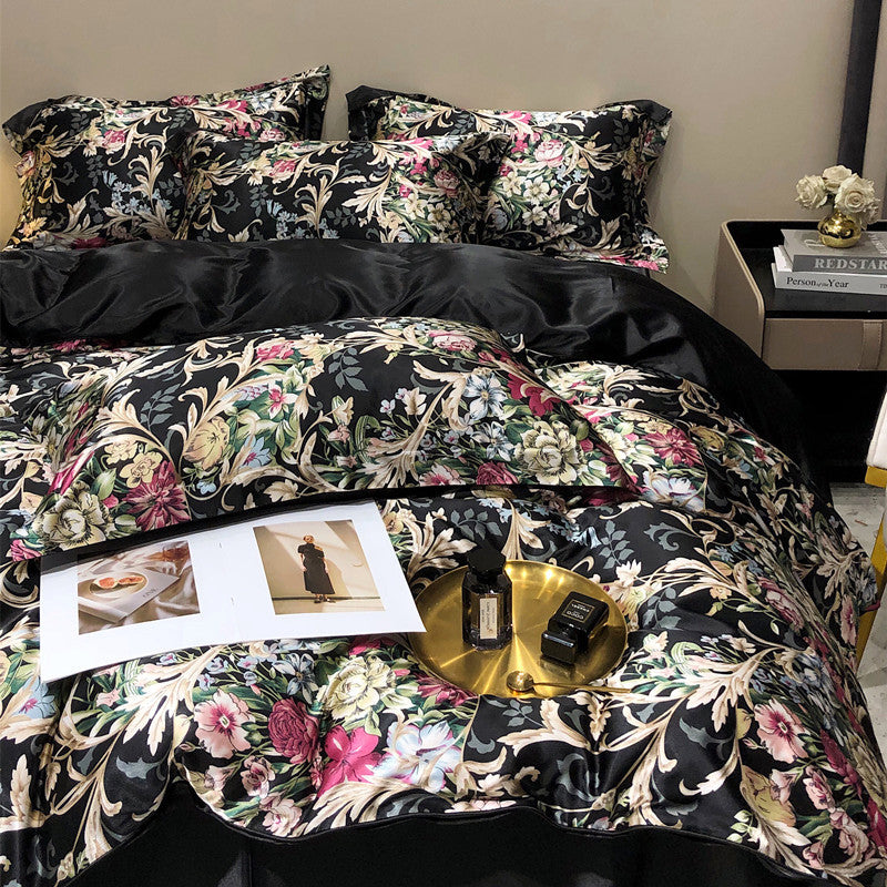 Bare Sleeping Silk Four-piece Set Silk Light Luxury Bedding