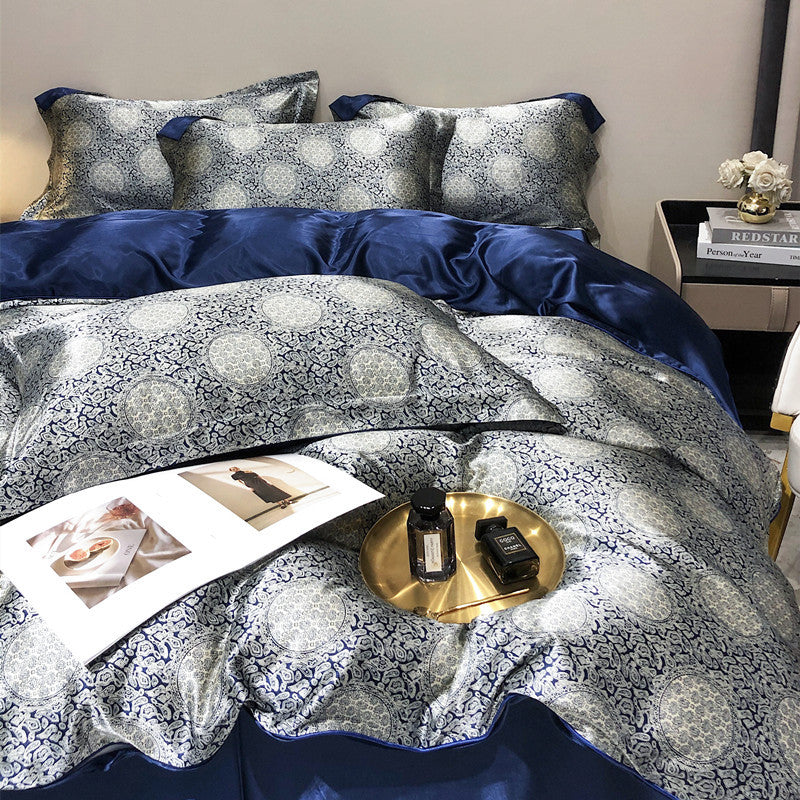 Bare Sleeping Silk Four-piece Set Silk Light Luxury Bedding