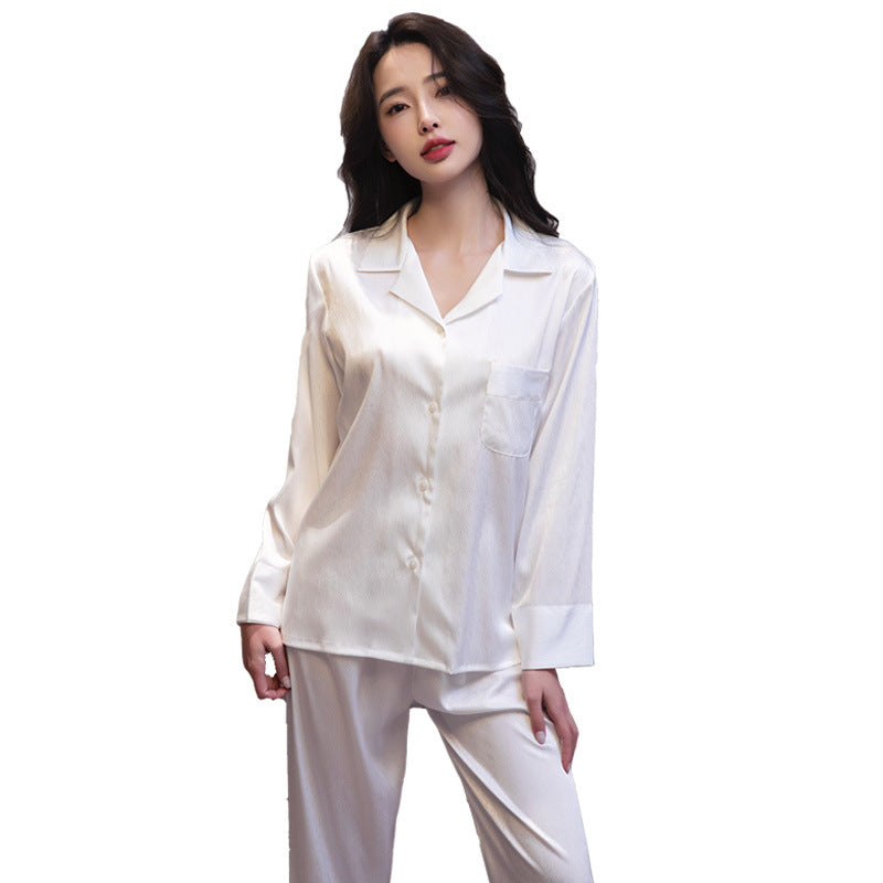 Women's Springautumnsummer Ice Silk Pajamas