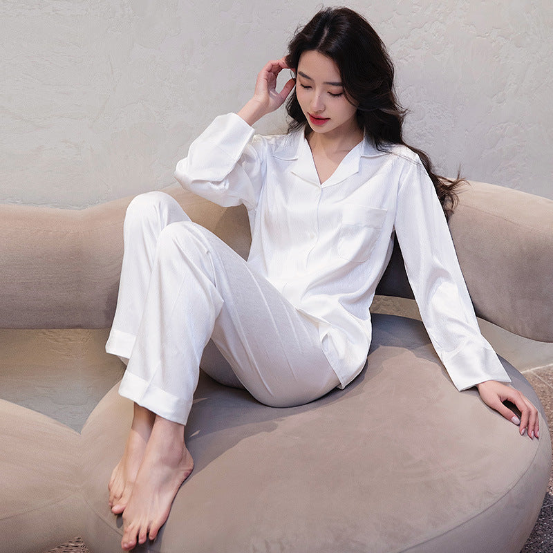 Women's Springautumnsummer Ice Silk Pajamas