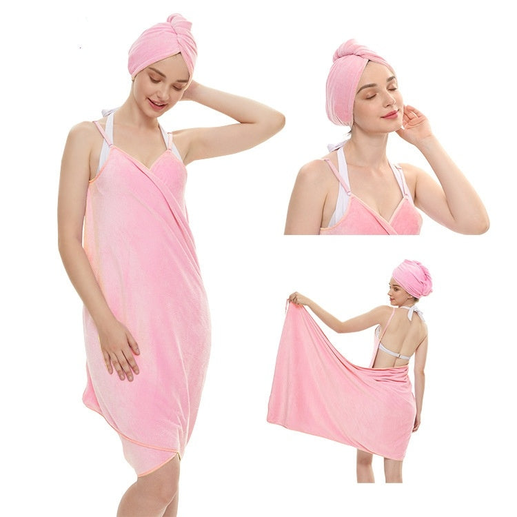 Bath Towel Sling Bath Skirt Coral Fleece Suit